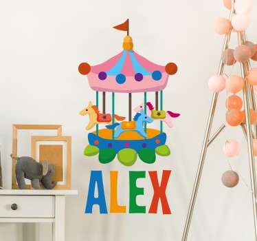 Sticker enfant carrousel personnalisable