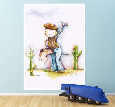 Sticker enfant cow-boy