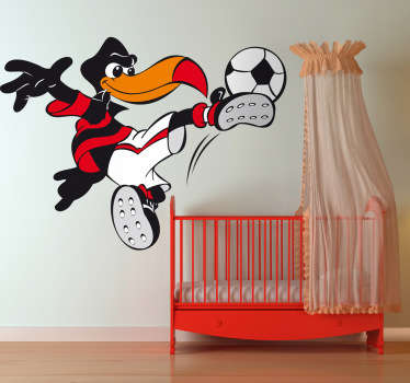 Sticker enfant dessin oiseau foot