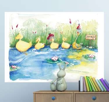 Sticker enfant famille canards