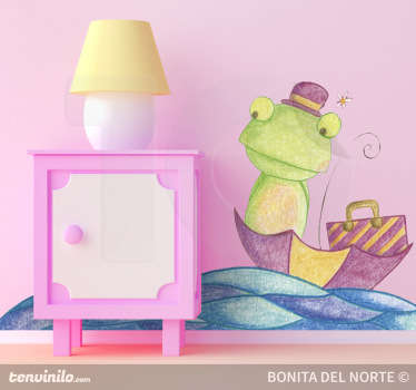 Sticker enfant grenouille mer