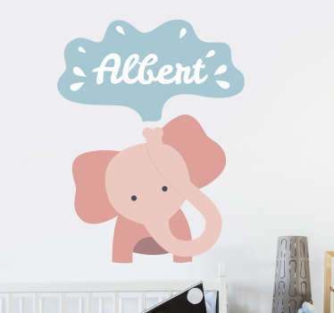 Sticker enfant petit éléphant personnalisable