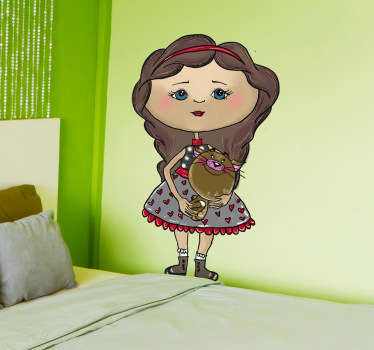 Sticker enfant poupée chat