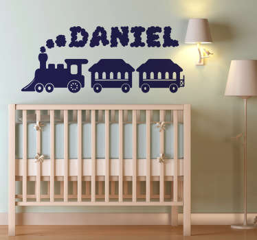 Sticker enfant train prénom