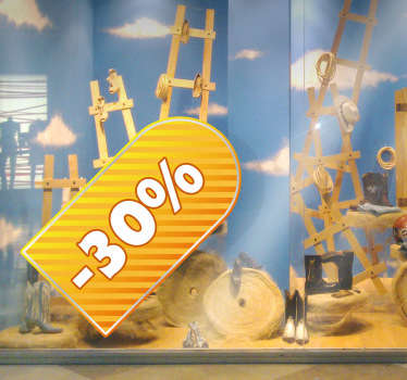 Sticker étiquette jaune rayée