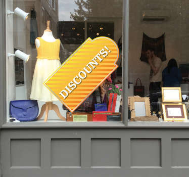 Sticker étiquette solde rayée jaune