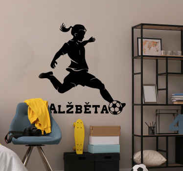 Sticker football personnalisable pour fille