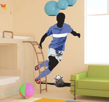 Sticker footballeur silhouette couleur