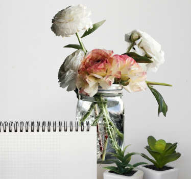 Sticker géométrique fleurs