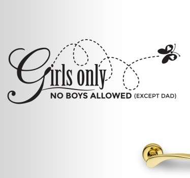 Sticker girls only no boys allowed
