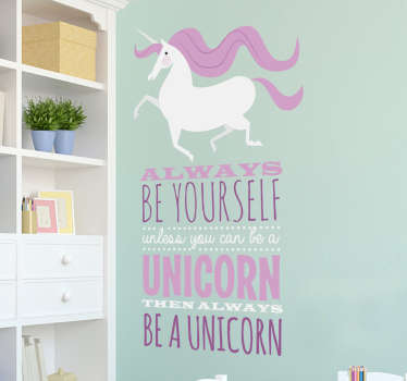 Sticker licorne be yourself