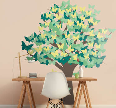 Sticker Maison Arbre Papillon