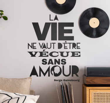 Sticker Maison Citation Amour Serge Gainsbourg