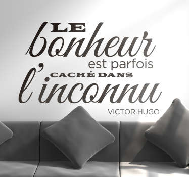 Sticker Maison Citation Bonheur Victor Hugo