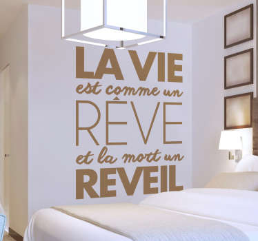 Sticker Citation la Vie est un Rêve