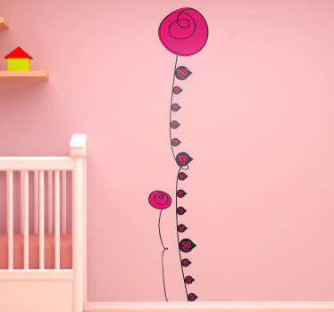 Sticker mètre hauteur fleurs