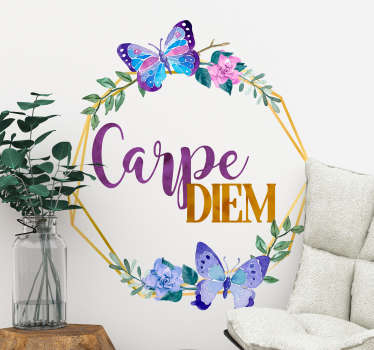 Sticker Motivation Carpe Diem Papillon