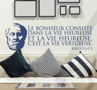 Sticker Citation du Bonheur Aristote