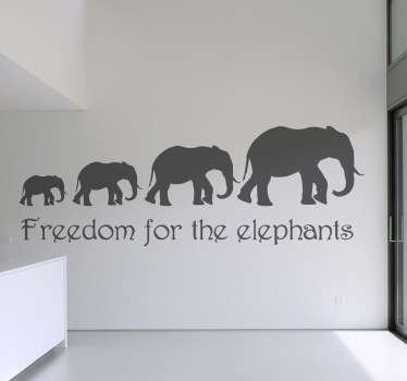 Sticker mural freedom for elephants