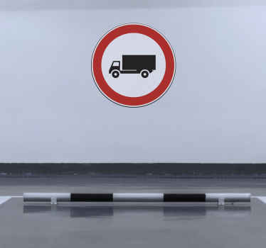Sticker panneau attention camion