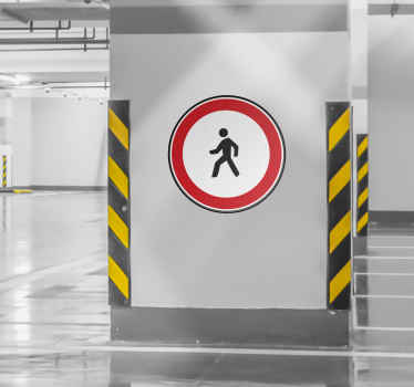 Sticker panneau attention piéton