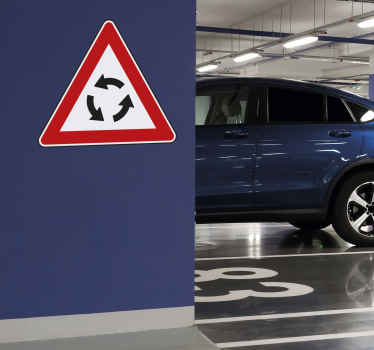 Sticker panneau triangle rond point