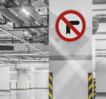 Sticker panneau virage interdit