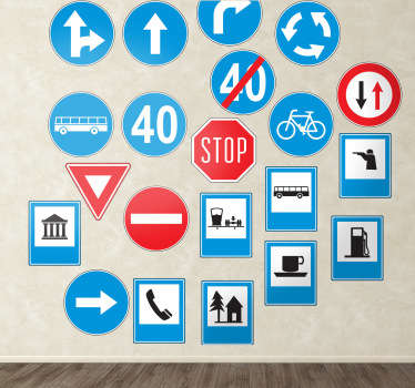 Sticker panneaux de signalisation divers