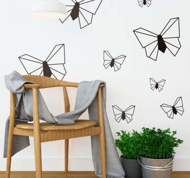 Sticker Papillon Feuille de Papillons Origami