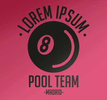 Sticker personnalisable équipe billard