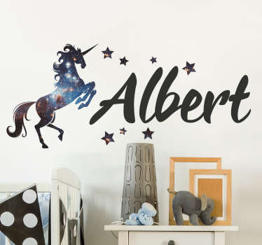 Sticker personnalisable licorne cosmos