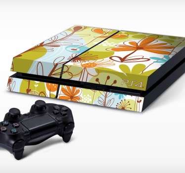 Sticker PS4 floral