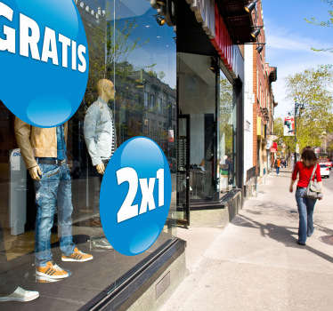 Sticker rond bleu promotion