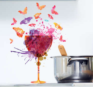 Sticker splatter coupe de vin
