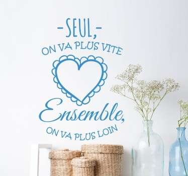 Sticker texte ensemble on va plus loin
