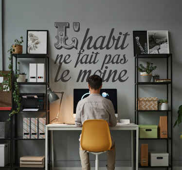 Sticker texte habit moine