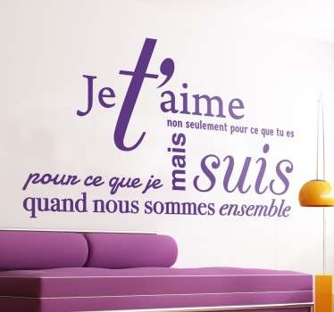 Sticker texte je t'aime