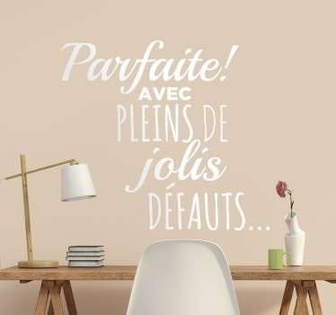 Sticker texte parfaite avec plein de jolis défauts