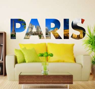 Sticker texte Paris photo