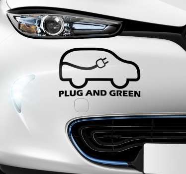 Sticker voiture plug and green