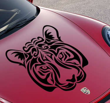 Sticker voiture tête de tigre