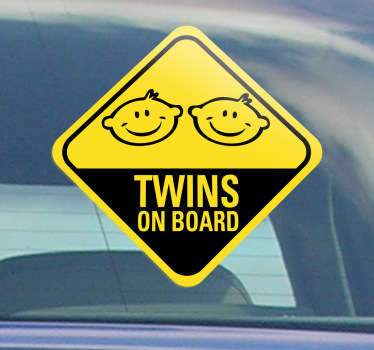 Sticker voiture twins on board