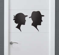Sticker WC silhouettes profils