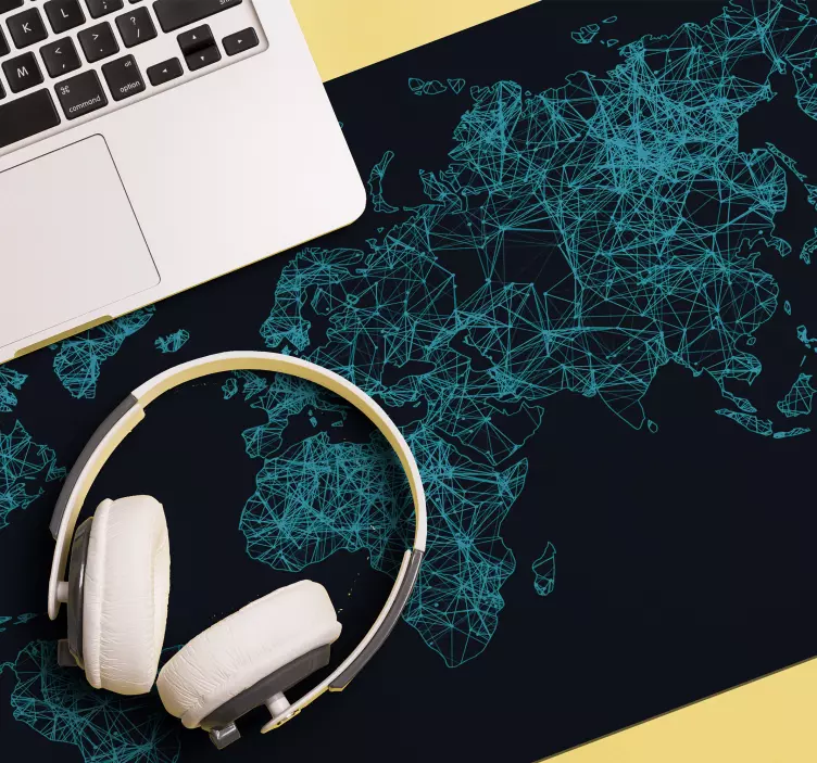 XXL Tapis de souris Carte du monde lignes - TenStickers