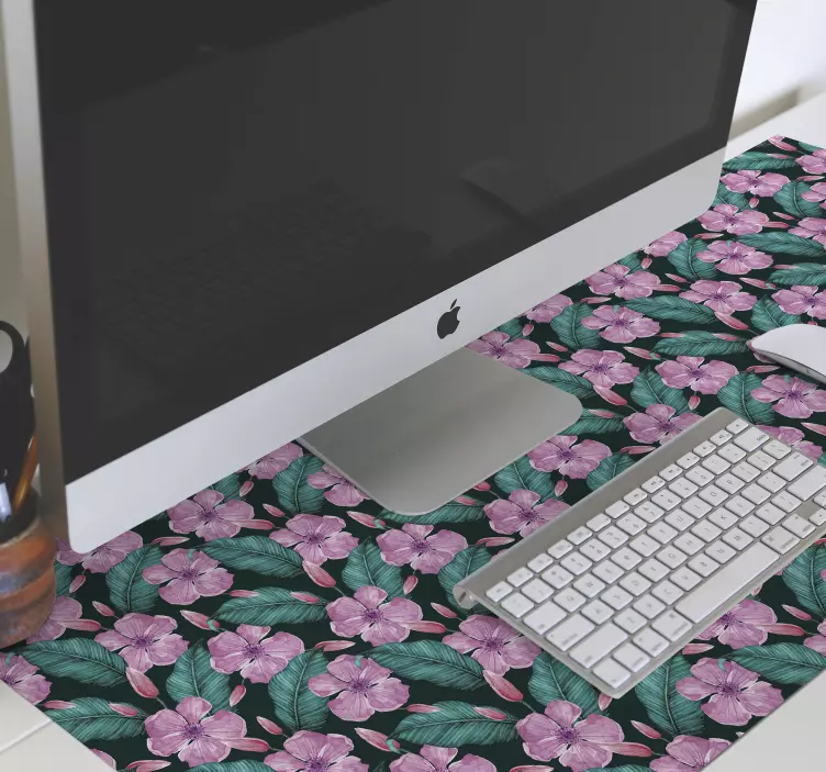 Tapis de souris floral grandes fleurs tropicales - TenStickers