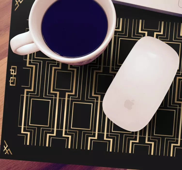 Tapis de souris motif lignes géométriques dorées - TenStickers