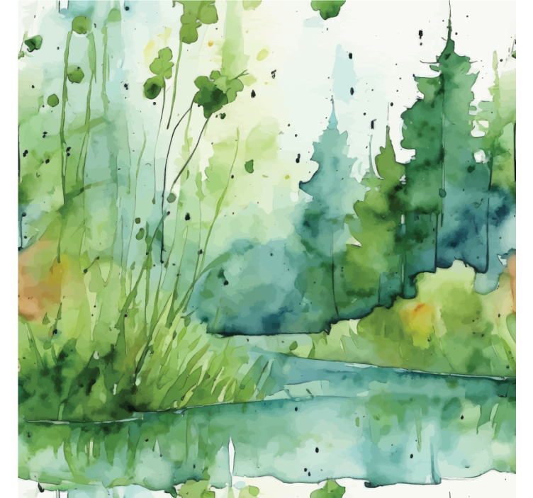 Store enrouleur salle de bain marais abstrait - TenStickers