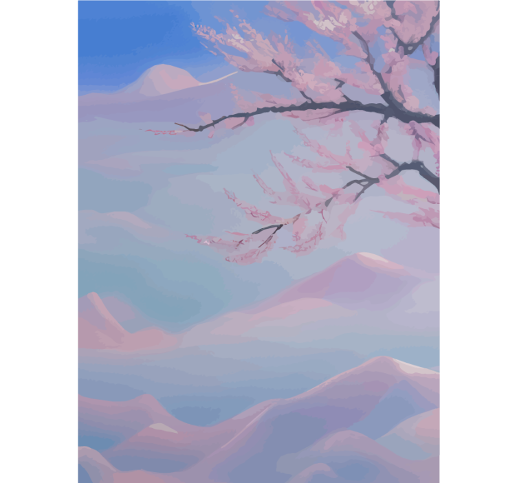 Store enrouleur salle de bain branche de fleurs cerisier zen - TenStickers