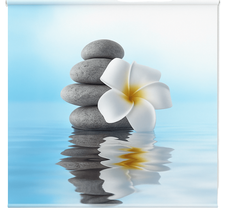 Store enrouleur salle de bain bleu translucide zen - TenStickers