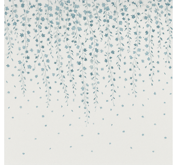 Store enrouleur salle de bain cascade de fleurs bleues - TenStickers